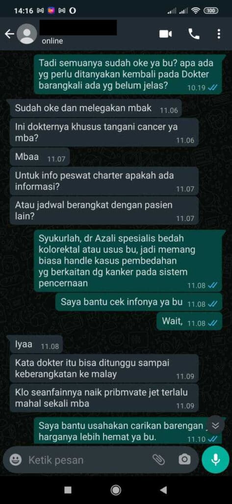 Testimoni Pasien Konsultasi Virtual di RS Mahkota Medical Centre Melaka Malaysia