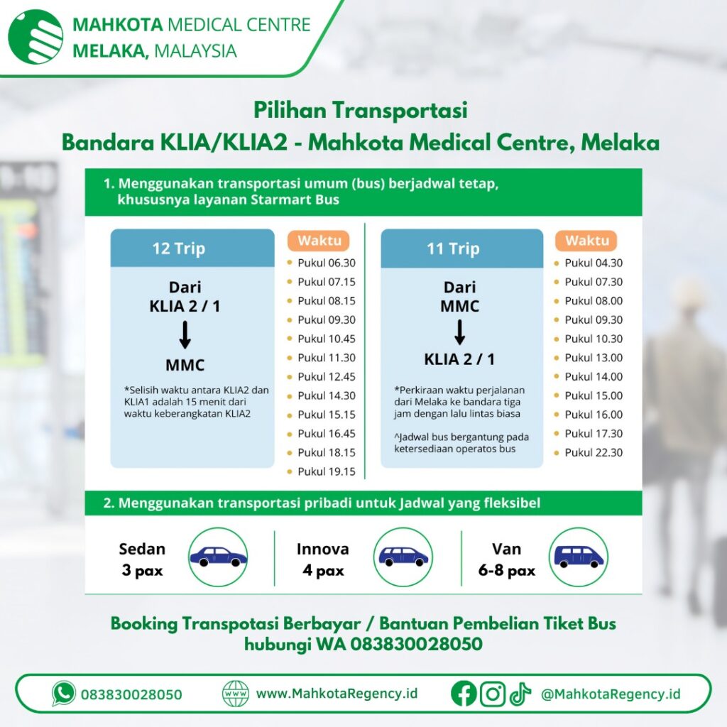Jadwal Bus Ke Mahkota Medical Centre Dari KLIA1/KLIA 2