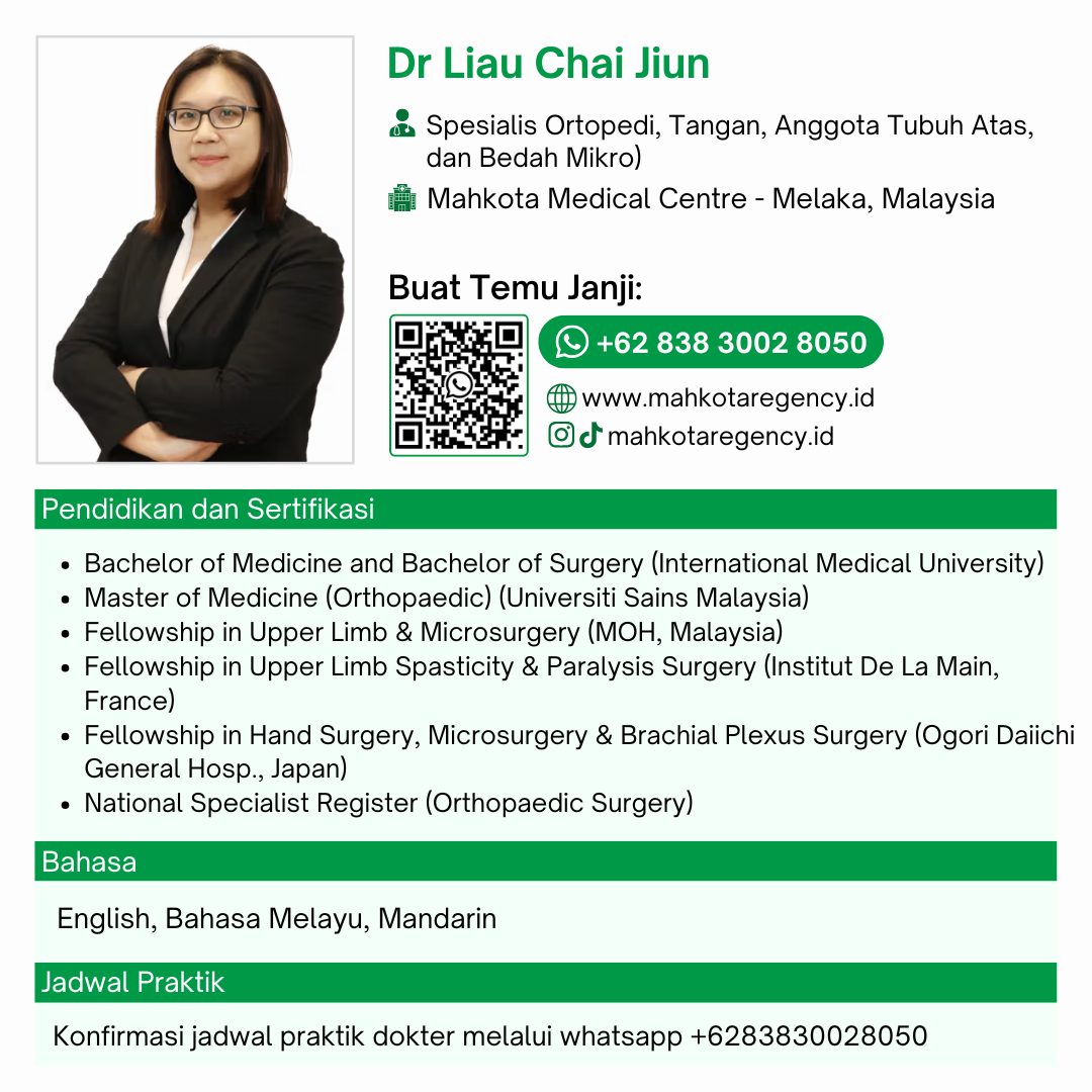 Dr Liau Chai Jiun , spesialis bedah ortopedi Mahkota Medical Centre
